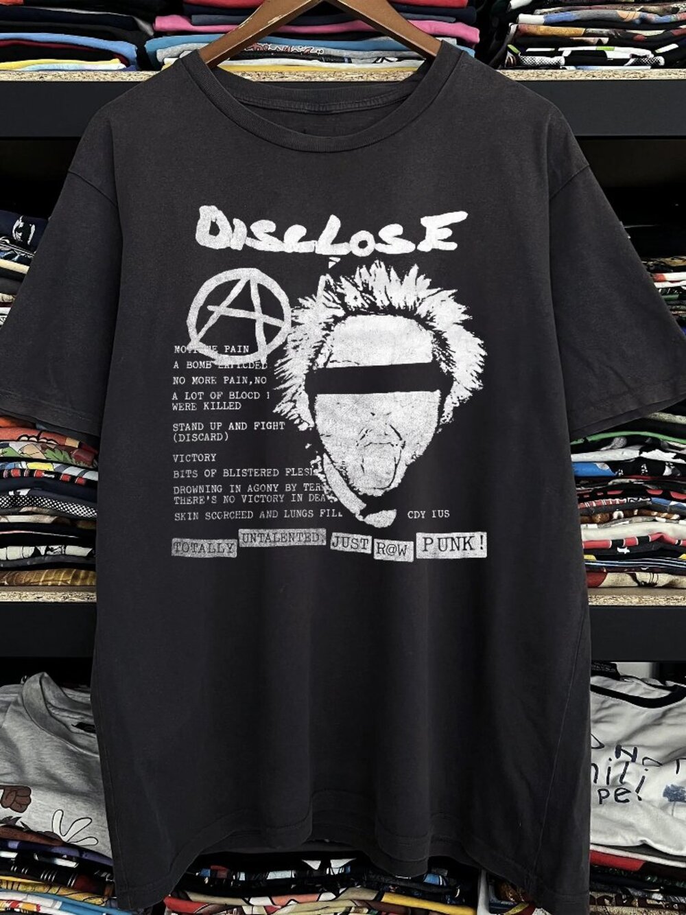 Vintage Disclose - Raw Punk Washed Black T-Shirt